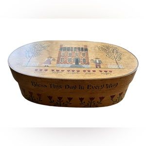 Bless This Day In Every Way Wooden Oval Decorative Keepsake Box